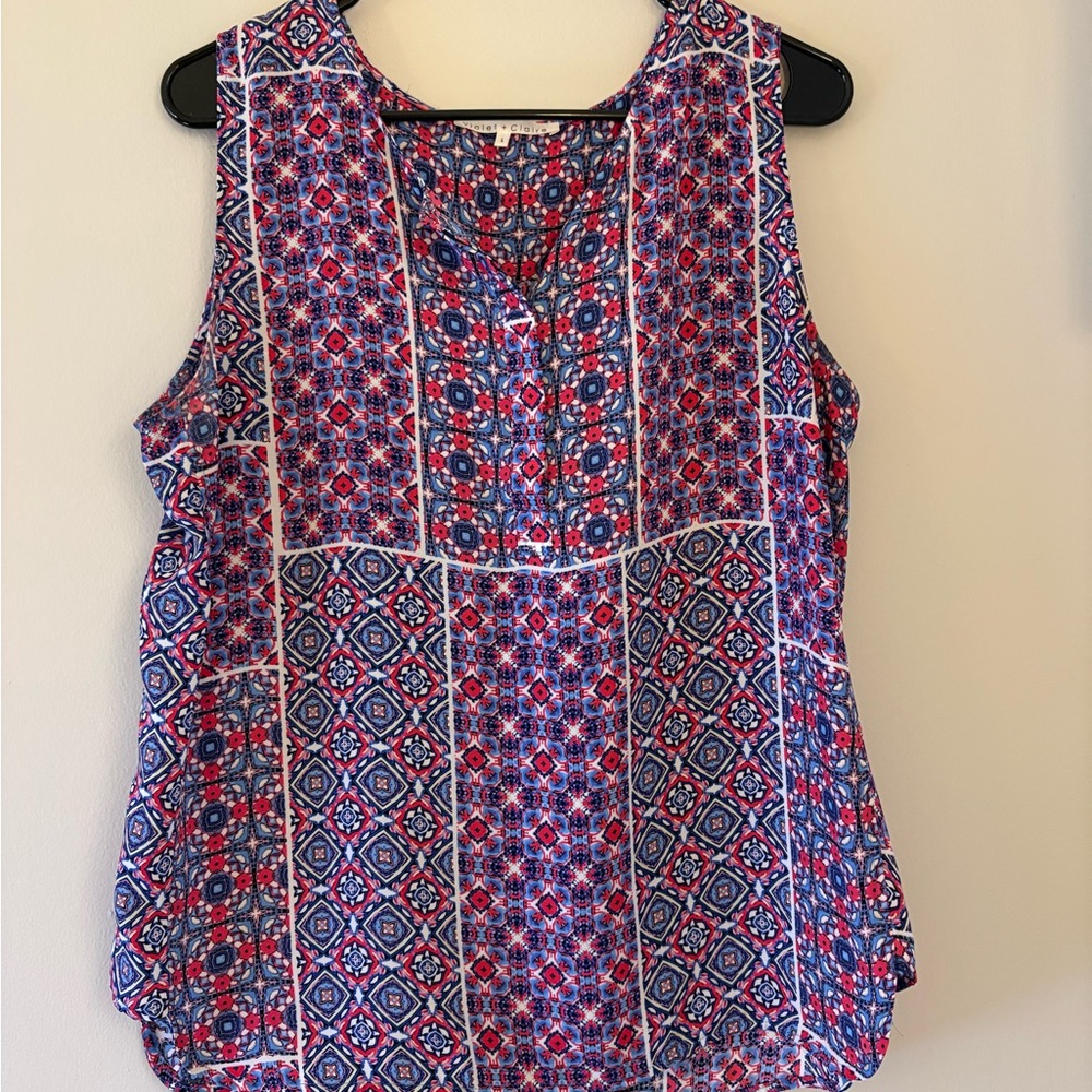 Sleeveless Geometric Print Top